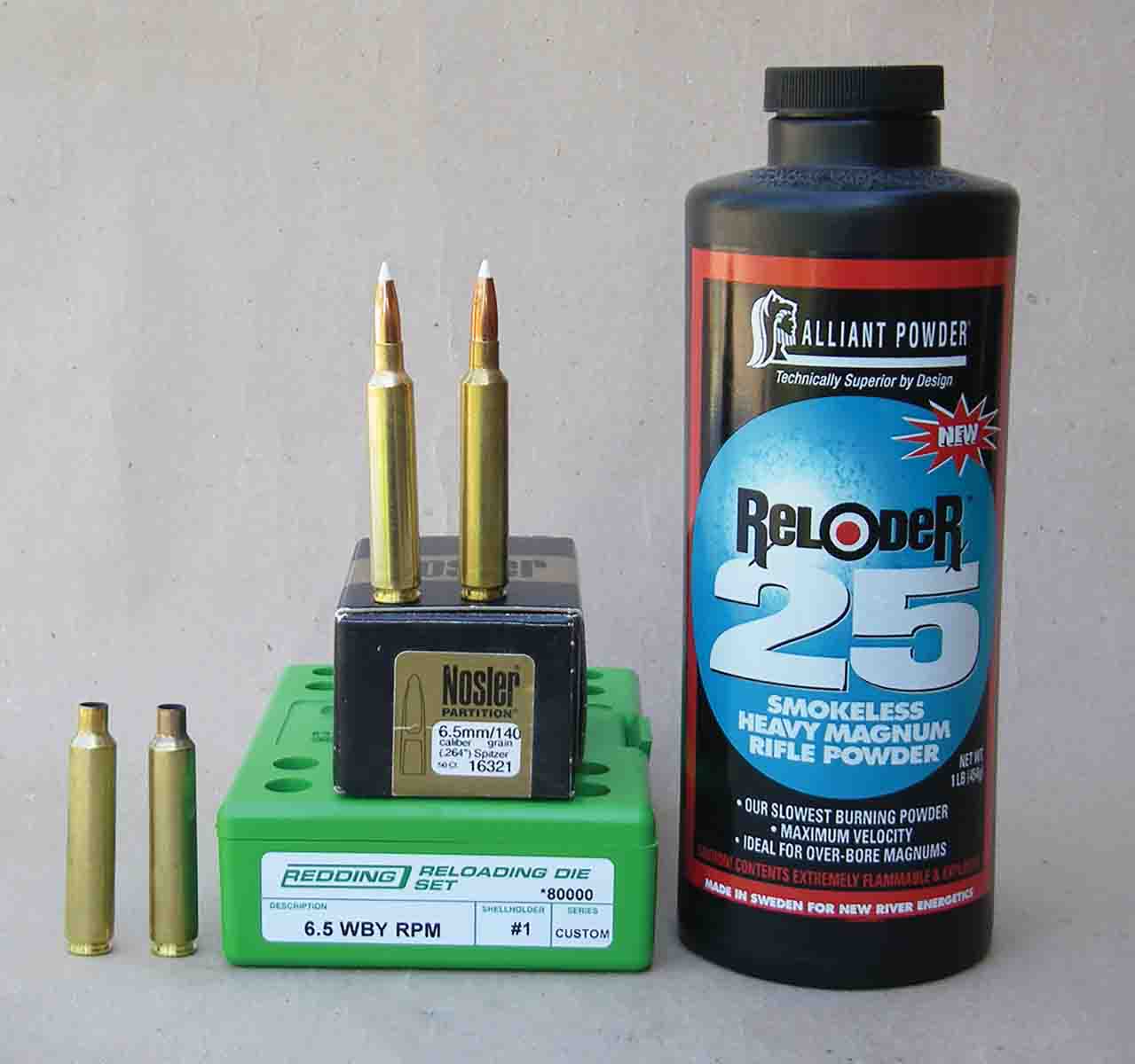 Alliant Reloder 25 is an excellent powder choice when handloading the 6.5 Weatherby RPM with 140-grain bullets.